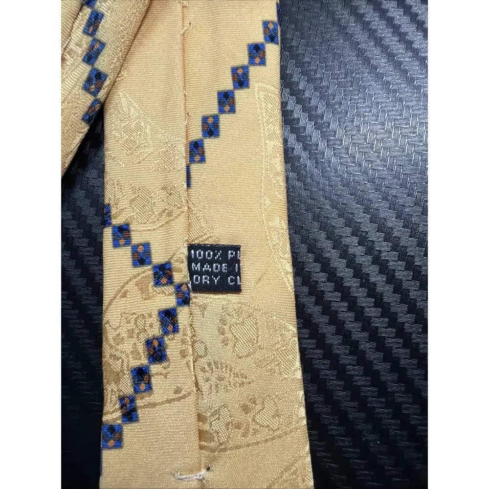 STEFANO RICCI for SAKS FIFTH AVENUE GEOMETRIC PATTERN SILK TIE made in ITALY